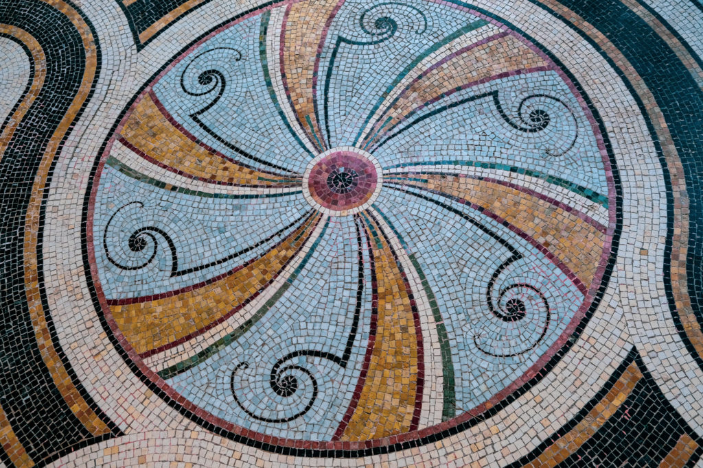 Mosaic floor at the courtyard gallery