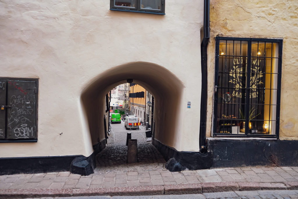Narrow alleyways in Gamla Stan, Stockholm