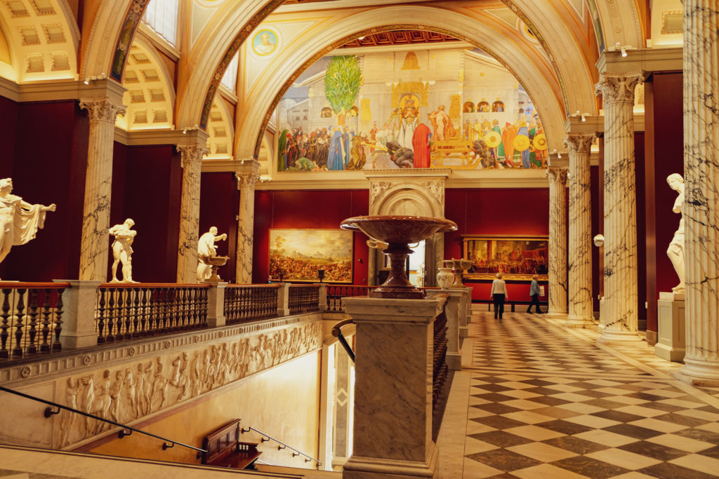 Interior design at the National Museum in Stockholm