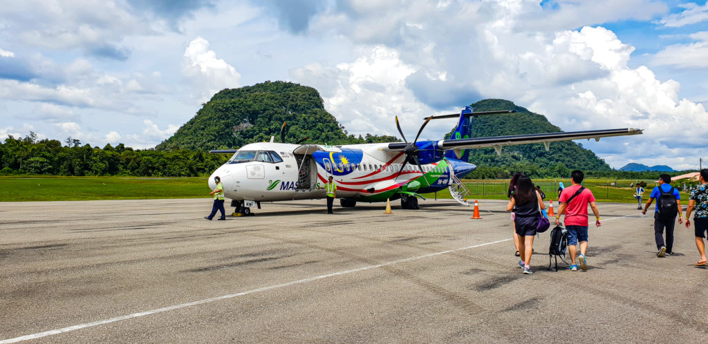 The only flight available to Mulu National Park in Borneo
