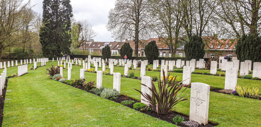 British cemetery in Ieper. Monumental highlights of Ieper, Belgium. In the worlds jungle travel. 