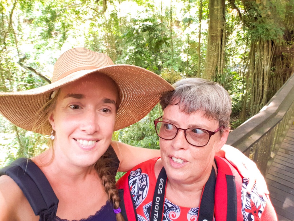 Me and my mother in Bali. In the worlds jungle travel.