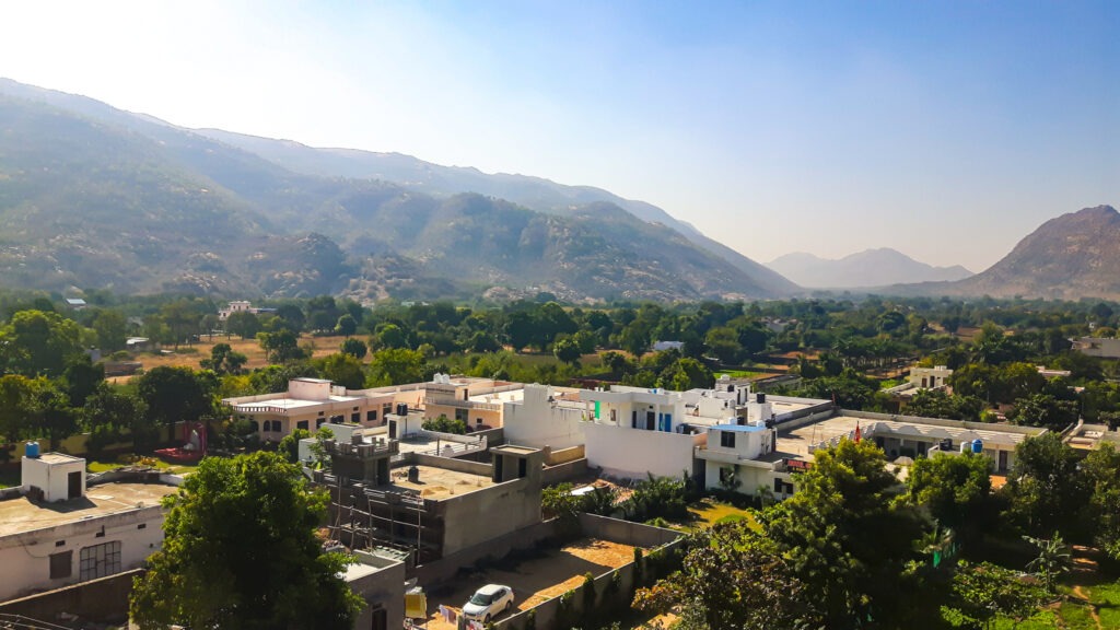 View of the city of Pushkar, India. In the worlds jungle.
