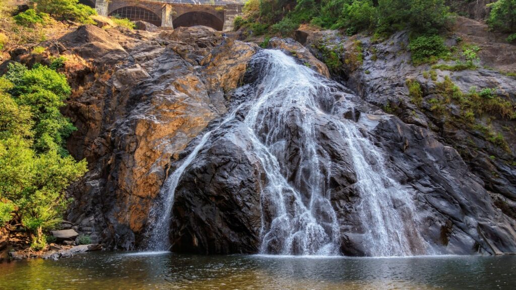 Dudhsagar Waterfalls in Goa. The best historical and natural places to visit in Goa
