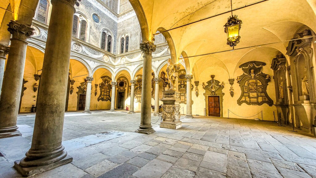 Courtyard at Palazzo Medici in Florence, Italy. In the worlds jungle travel.