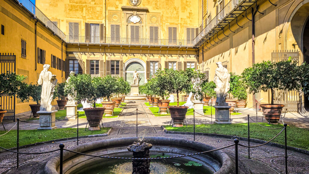 Garden at Palazzo Medici in Florence, Italy. In the worlds jungle travel.