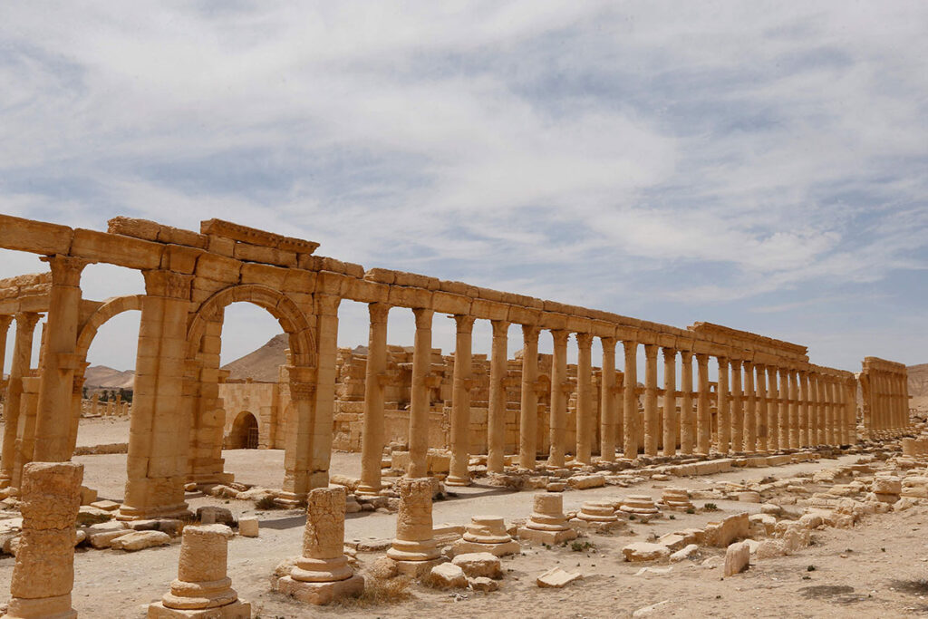 Column architecture at Palmyra in Syria. In the worlds jungle.