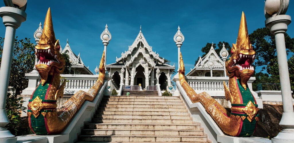 Asia travel guide. Temple in Thailand. In the worlds jungle.