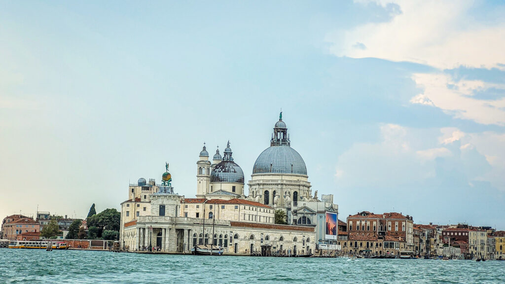 Basilica Santa Maria della Salute. Monumental highlights to visit in Venice, Italy. In the worlds jungle.