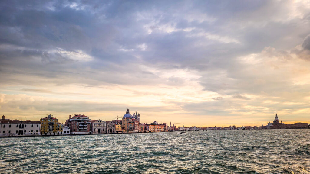 View of Giudecca in Venice, Italy. Monumental highlights to visit in Venice. In the worlds jungle.