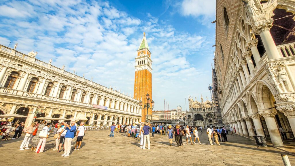 Piazza San Marco in Venice. Monumental highlights to visit in Venice. In the worlds jungle.