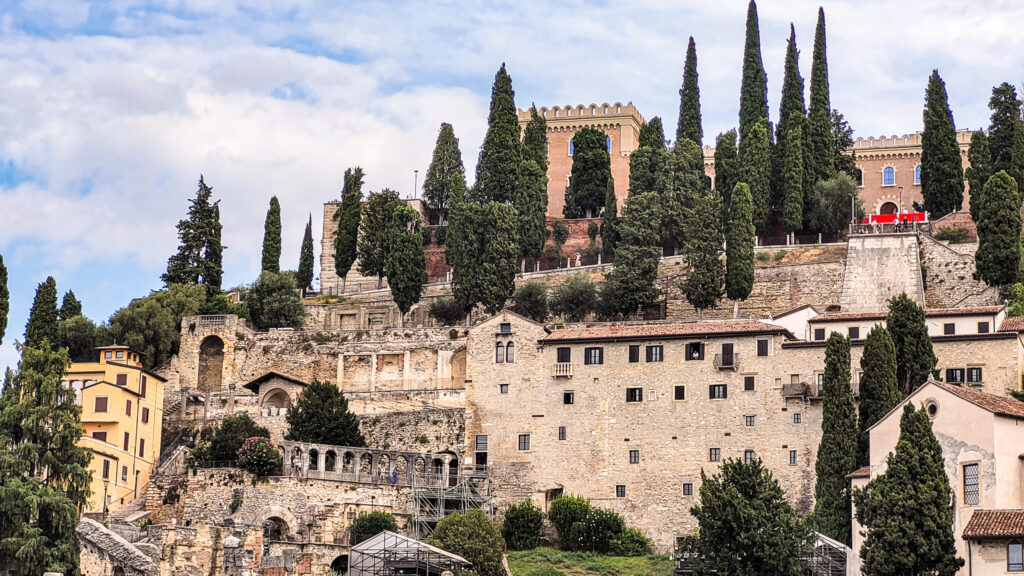 Castel San Pietro.  Monumental highlights to visit in Verona. In the worlds jungle. 