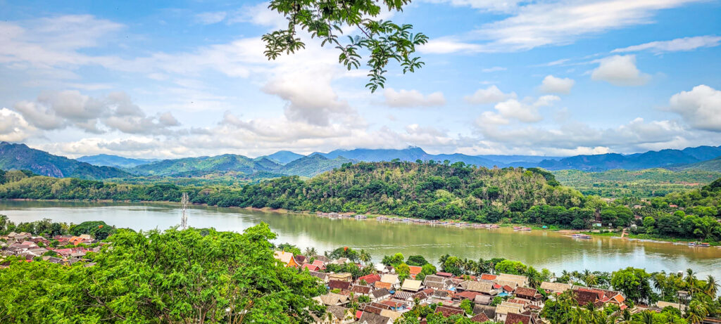 View of Luang Prabang from Phou Si Hill. Cultural and natural highlights in Luang Prabang, Laos. In the worlds jungle travel blog.