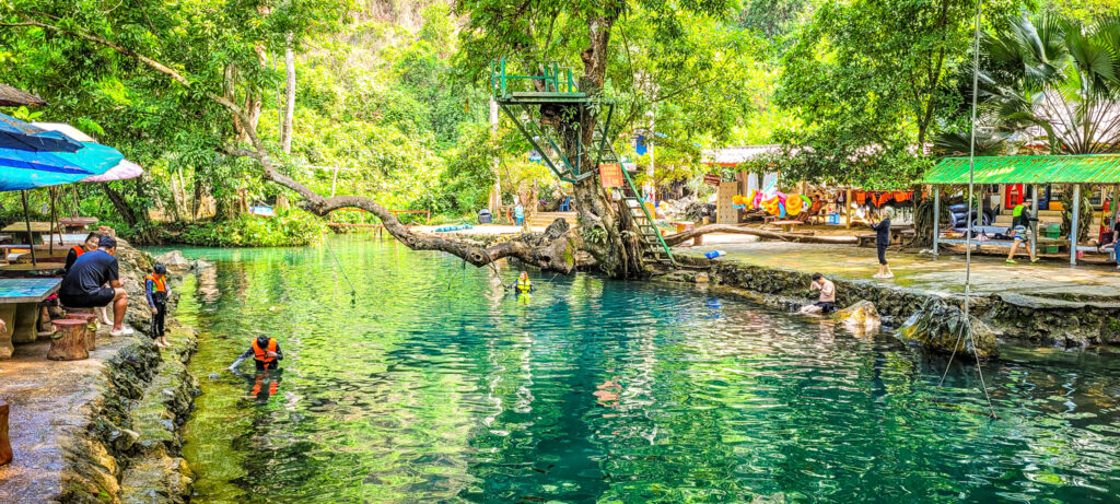 Blue Lagoon number 1 in Vang Vieng. Cultural and natural highlights to see and do in Vang Vieng, Laos. In the worlds jungle travel blog. 