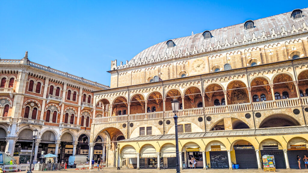 Exterior architecture of Palazzo della Ragione. Monumental highlights of Padova. In the worlds jungle.