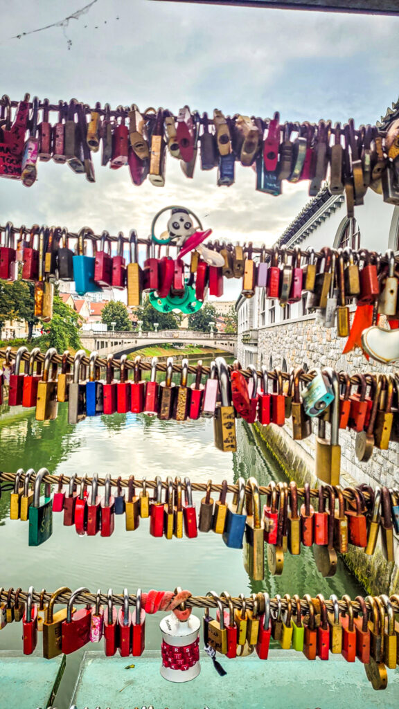 The love locks at Mesarski most. In the worlds jungle travel blog.