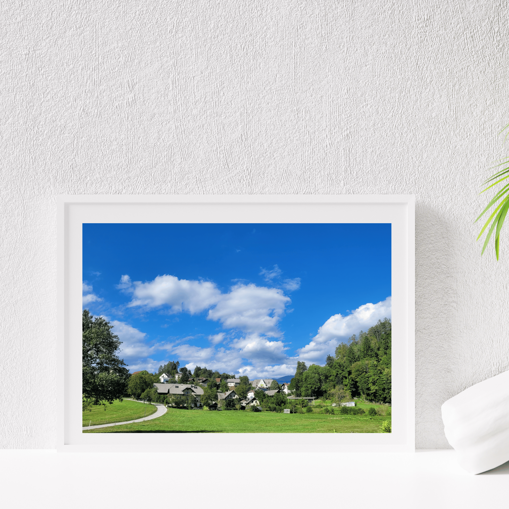 Houses with walking path in Bled. In the worlds jungle Travel Prints