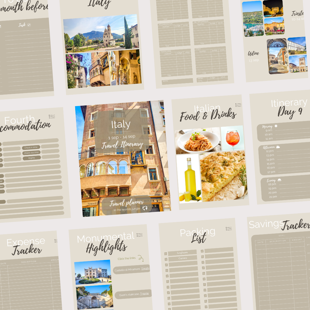 Italy itinerary planner. In the worlds jungle