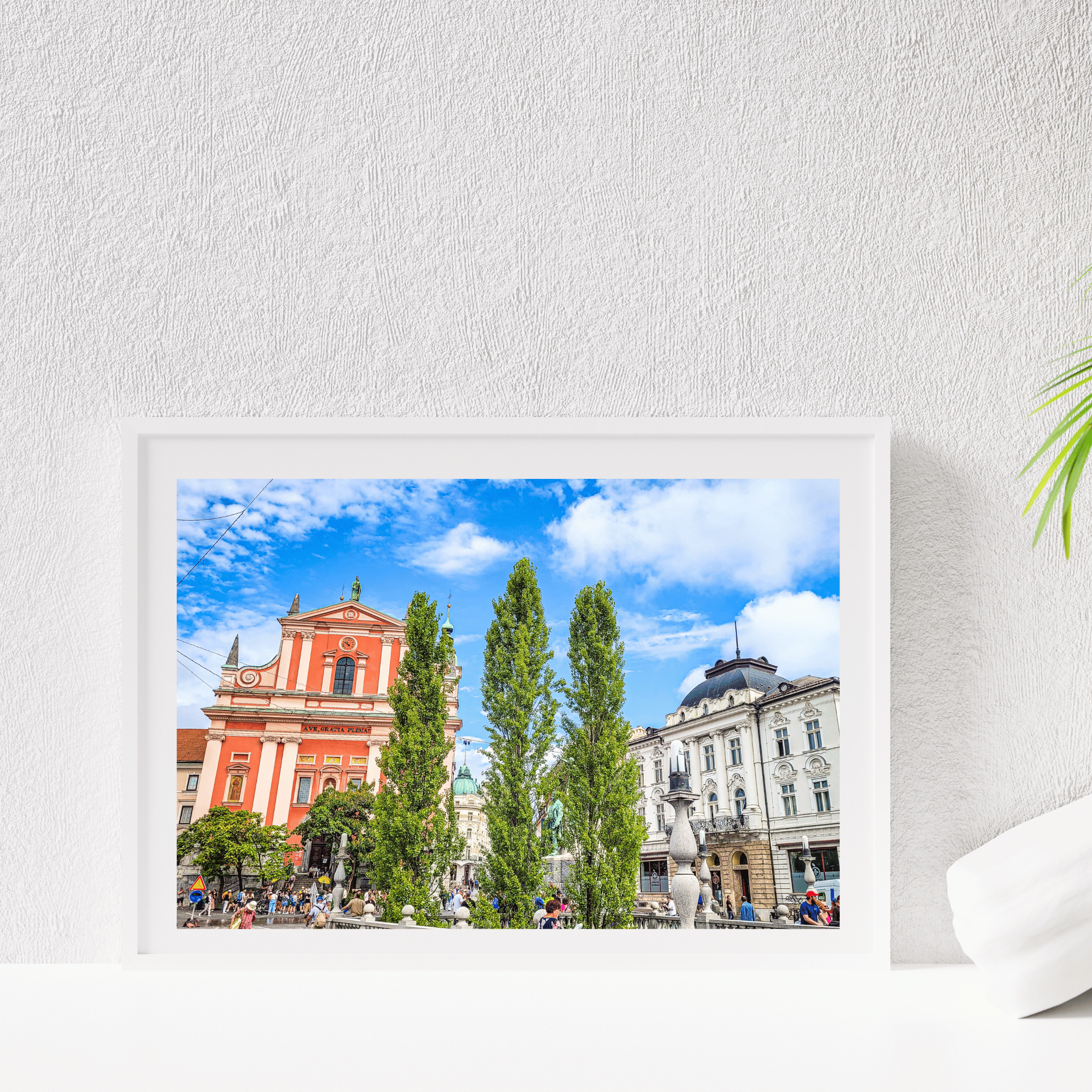 Red coloured building in Ljubljana. In the worlds jungle Travel Prints (4)