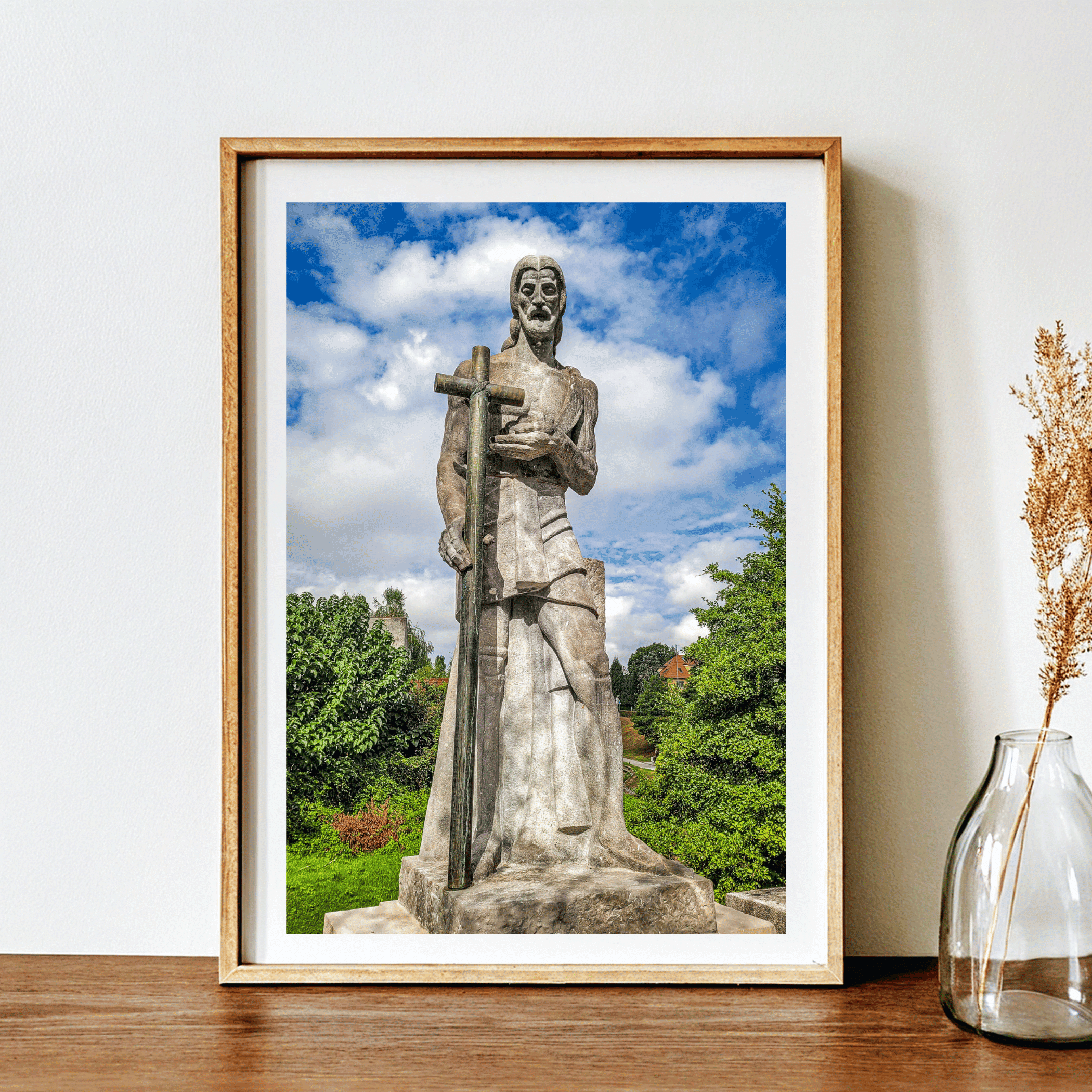 Religious statue in Ljubljana. In the worlds jungel Travel Prints (5)