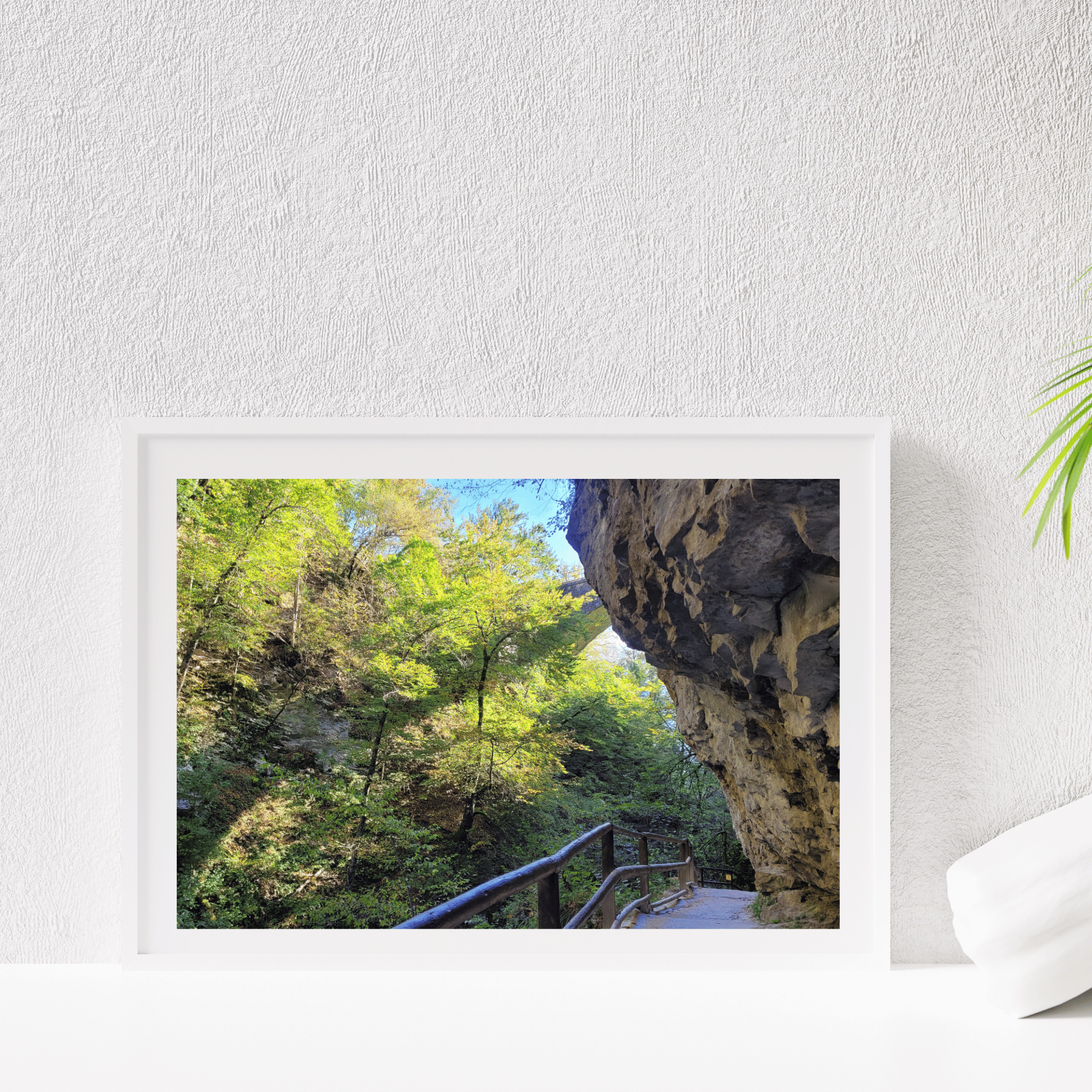 Rock with walking path at Vintgar Gorge in Bled. In the worlds jungle Travel Prints (3)