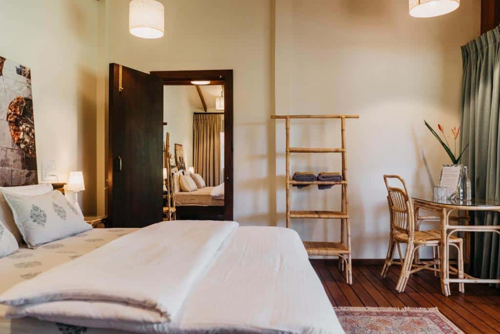 Bedroom at Mojigao - Eco Resort. Best luxury hotels & resorts in North Goa rated 8.5+ for an unforgettable getaway.