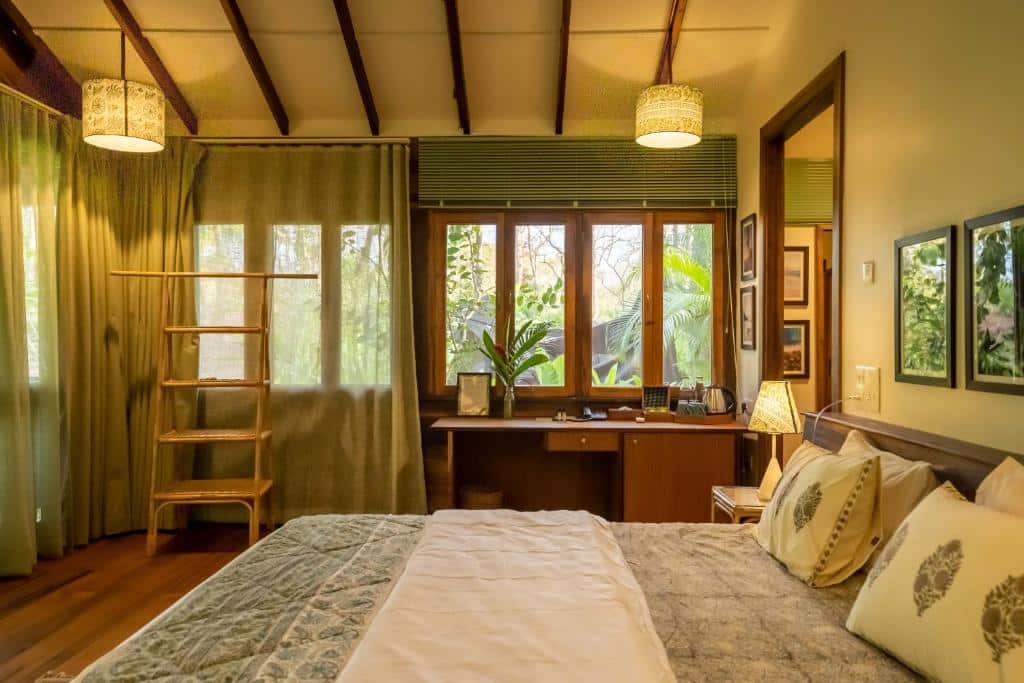 Bedroom at Mojigao - Eco Resort. Best luxury hotels & resorts in North Goa rated 8.5+ for an unforgettable getaway.