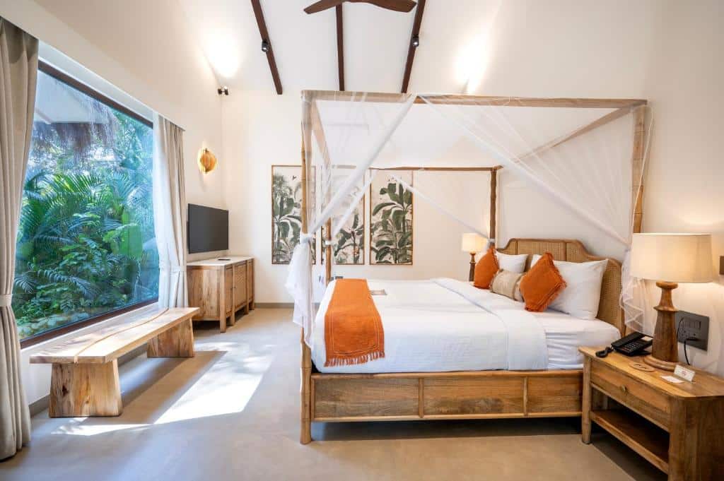 Bedroom at Palma Beach resort. Goa Best luxury hotels & resorts in North Goa rated 8.5+ for an unforgettable getaway.