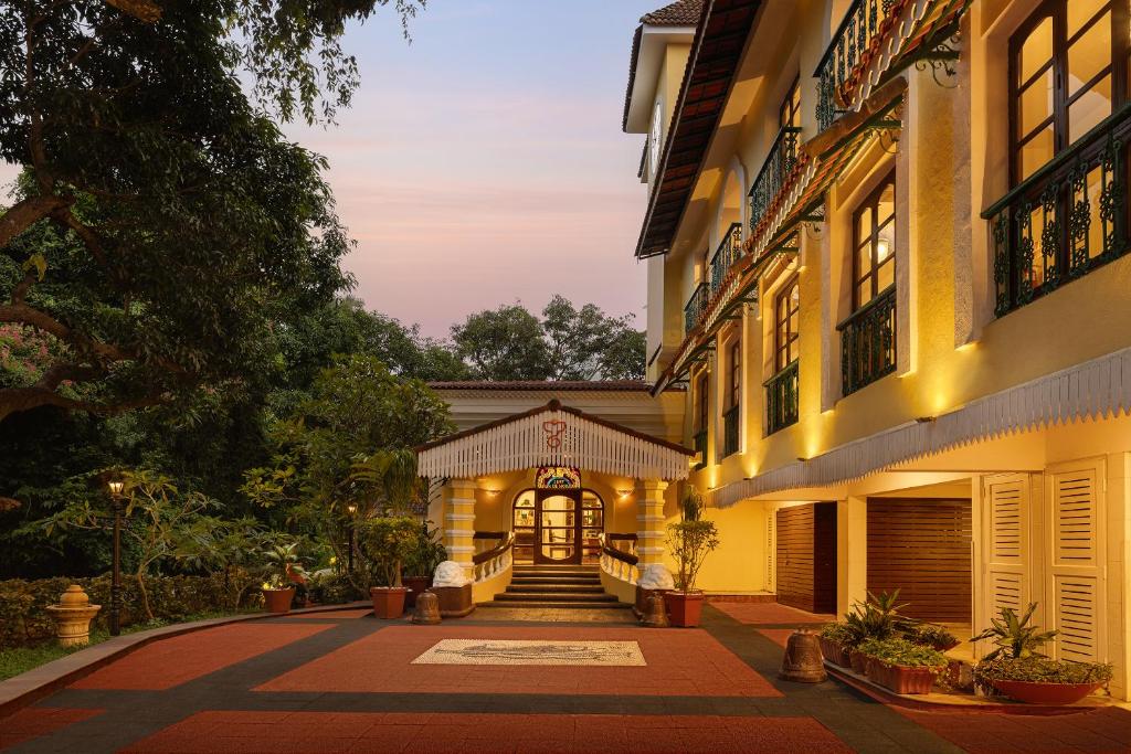 Exterior architecture at night at Storii By ITC Hotels, Shanti Morada. Goa Best luxury hotels & resorts in North Goa rated 8.5+ for an unforgettable getaway.