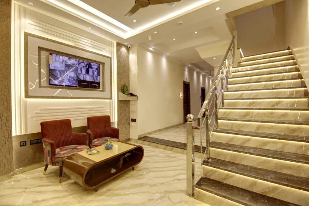 Common area at BLESS INN. New Delhi Historical Travel Guide: famous monuments, forts & heritage spots to visit