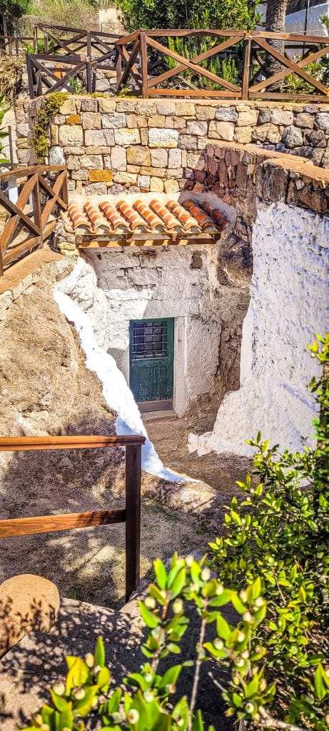 Entrance of the cave houses at Sant'Antioco at Villagio Ipogeo Grotte Sant'Antioco.