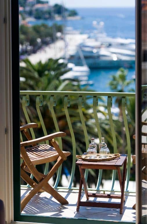 Terrace with view of the harbour in Hvar at Heritage Hotel Park Hvar. Hvar Island Itinerary: top sights, beaches, and hidden gems