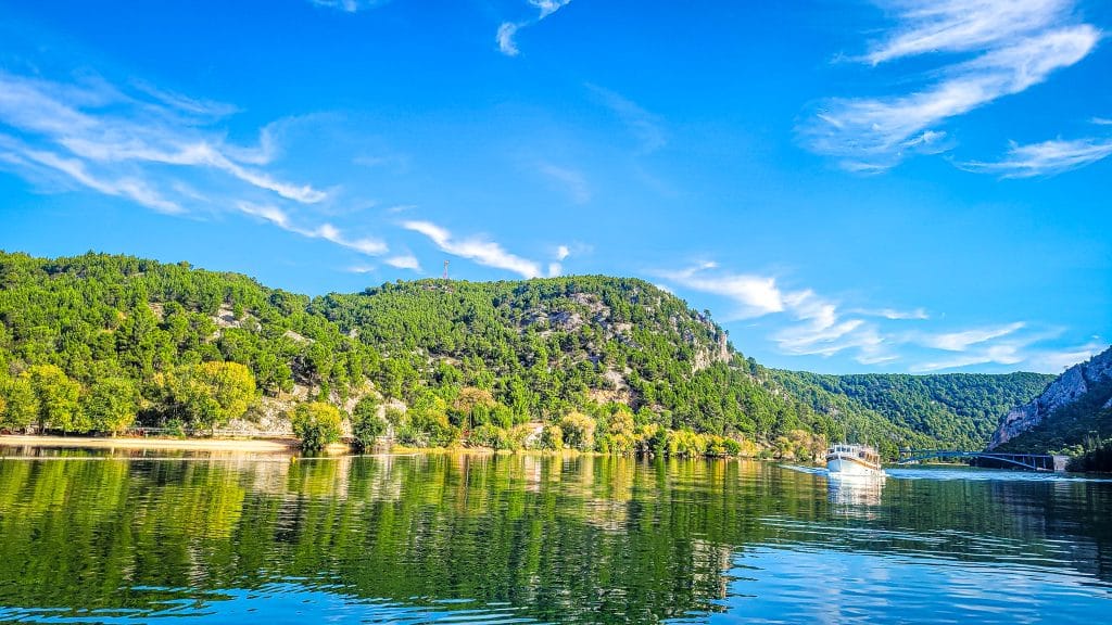 Lake and electric boat at Krka National park. Explore Split, Croatia: a complete travel guide to the Dalmatian gem