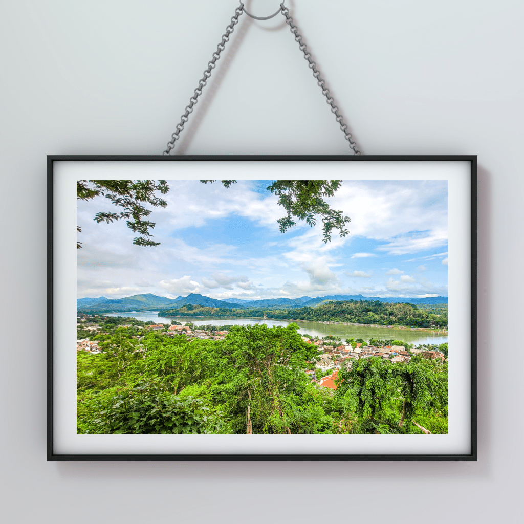 Mountain view landscape from Pousi Hill. Travel photo print. In the worlds jungle (4)