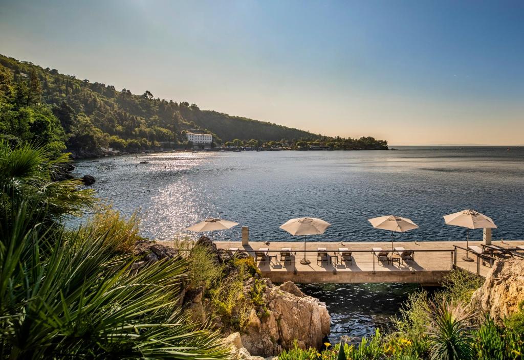 Swimming pool and ocean view at Boutique & Design Hotel Navis. Visiting Rijeka, Croatia: highlights, best time to go & local eats