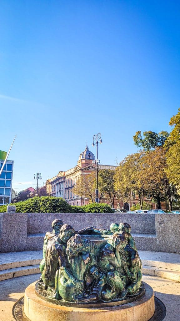 Statue at the National theatre. Zagreb Travel Tips: Best Sights, Day Trips, and Where to Stay