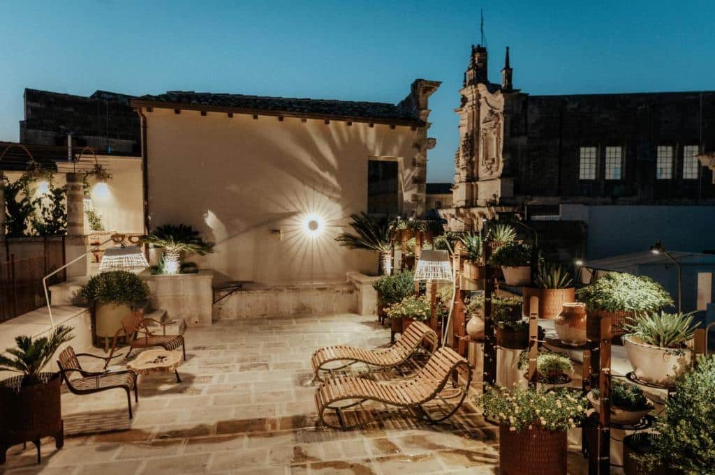 Terrace at sunset at Pollicastro Boutique Hotel. Why Lecce Is Southern Italy's Most Underrated Travel Destination